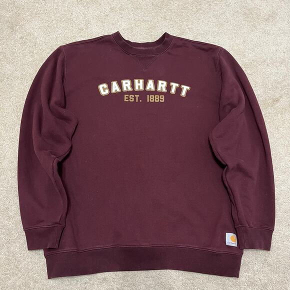 Carhartt Other - Carhartt Loose Fit Overaized Burgundy/Maroon Crewneck Large